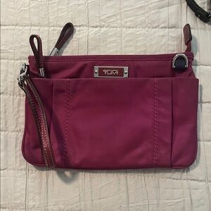 TUMI Women's Burgundy Wristlet Clutch